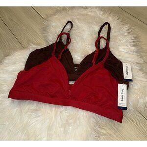 2 Gap Body Super Stretch Triangle Bralettes Bras Wire Free Womens M Medium New